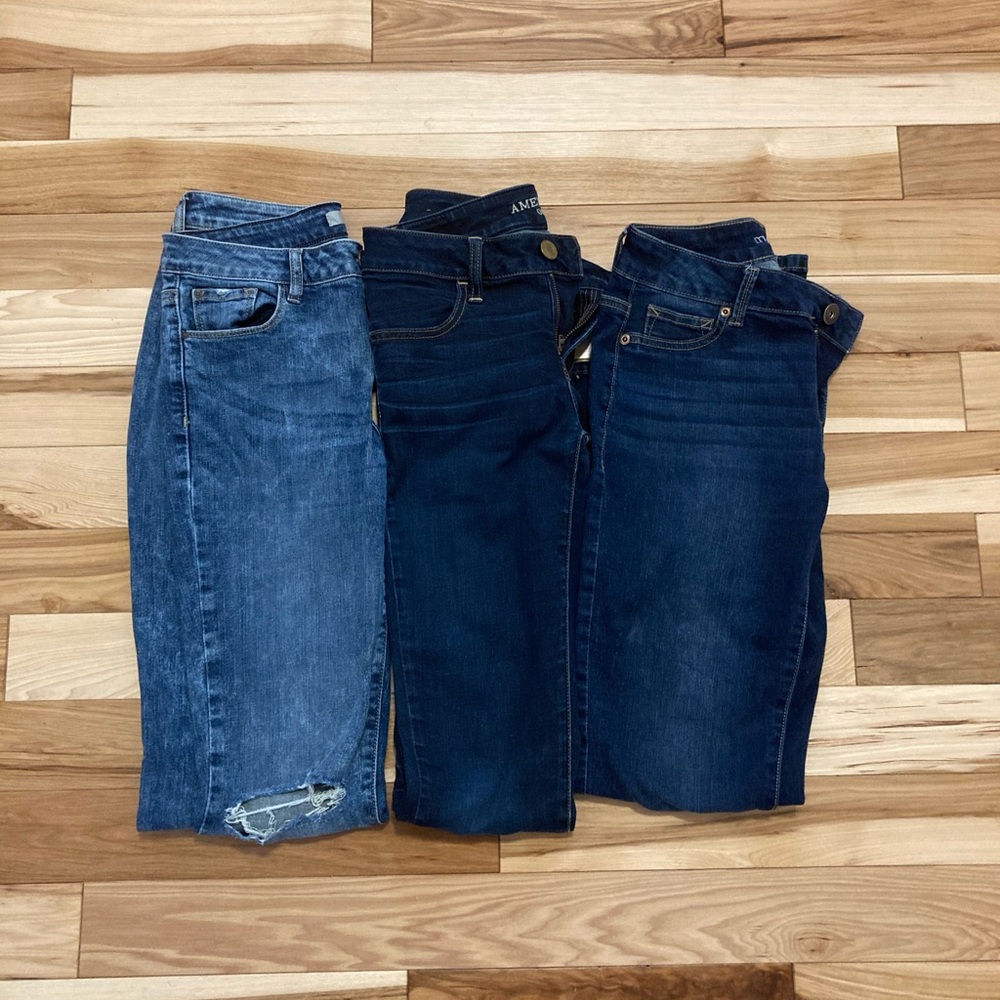 Three pairs of jeans